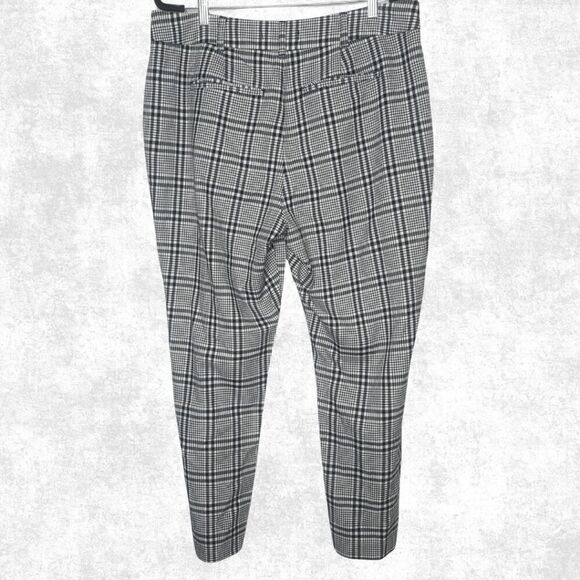 Abercrombie & Fitch Black White Plaid Trousers - Size XL - High Rise Slim Fit Pa - Picture 4 of 7